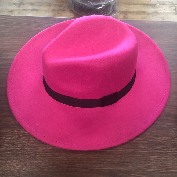 HOT PINK Felt Panama wide Fedora - Picture 7 of 9